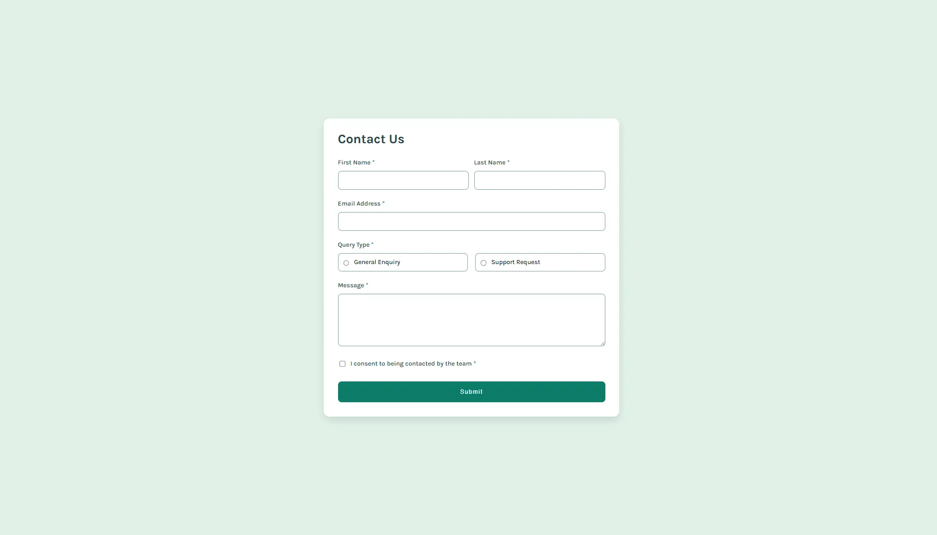 Contact Form Component
